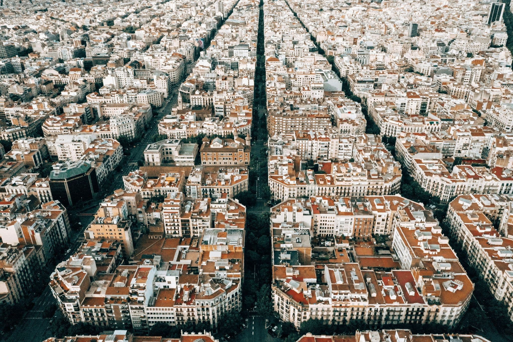 brown buildings lot